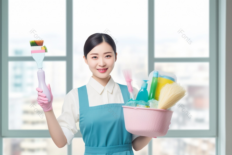 打扫清洁工女性家政推荐形象代表,高清,摄影图,摄影图片,图片大全,摄影图免费下载